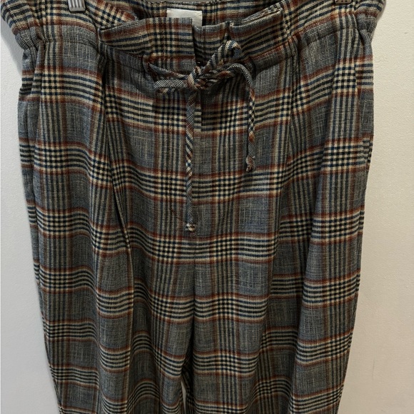Wilfred Tie Front Check Pant Aritzia Women M High rise  Waist Tie Zippers - Picture 2 of 5
